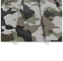 Trapetsprofilerad plåt med kamouflagemönster för tak och vägg.