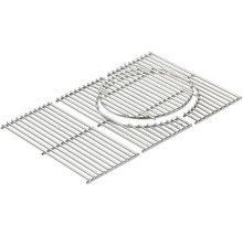 Grillgaller av rostfritt stål, rektangulär form med löstagbar rund insats.