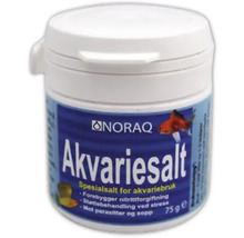 Noraq akvariesalt för att förebygga nitritförgiftning och behandla stress hos fiskar, burk om 75 gram.