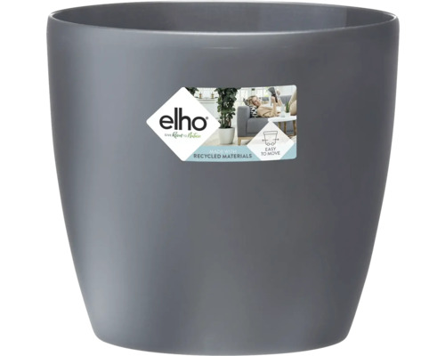 Blomkruka ELHO Brussels Ø47x43cm antracit Elho blomkruka av återvunnen plast, rund, grå. Elho Logo. Tillverkad av återvunnet material. Enkel att flytta.