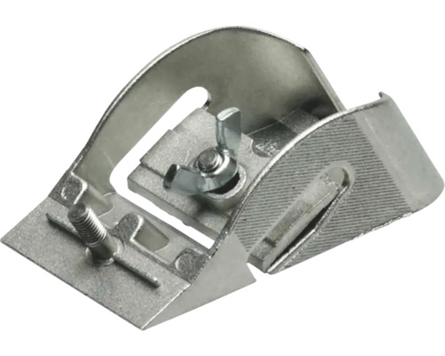 Justerbar metallguide med vingskruv för verktygstillbehör.