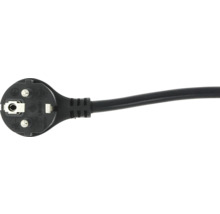 Jordad stickkontakt med svart kabel för elektriska anslutningar.