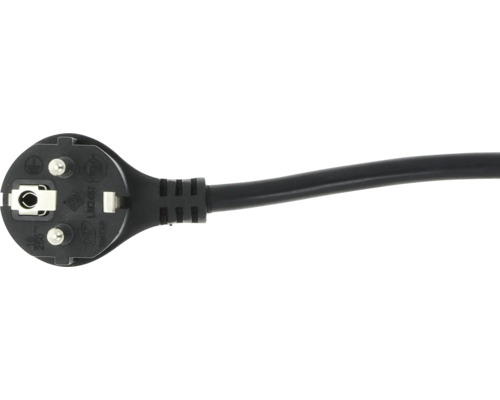 Jordad stickkontakt med svart kabel för elektriska anslutningar.