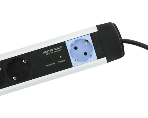 Master-slave grenuttag med indikatorlampa och knapp för inlärningskod, 3680 Watt, 16 Ampere.
