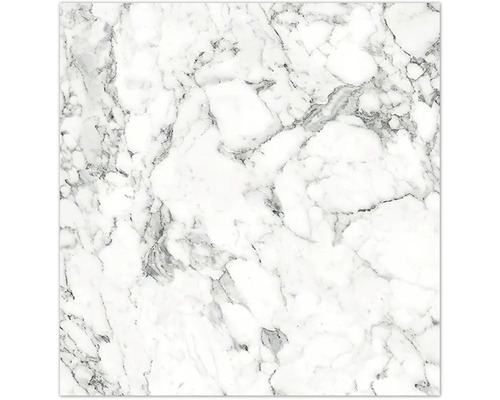 Vit yta med marmorlook och grå ådring.