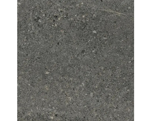 Granitkeramikplatta i mörkgrå stenlook med fin spräcklig textur.