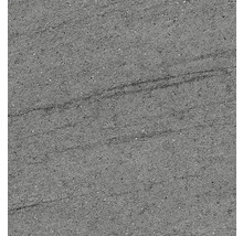 Textur av en grå klinkerplatta i granitkeramik med naturstenskänsla och fin kornighet