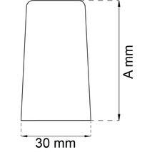 Teknisk ritning av en profil med en bredd på 30 millimeter och en variabel höjd A i millimeter.