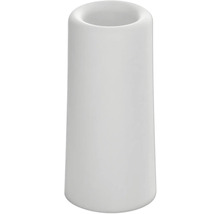 Tandborstmugg av keramik i vitt, cylindrisk form.