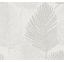 Non-woven tapet med palmbladsmönster och fin textur.