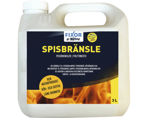 Fixor by Nitor Spisbränsle 3 liter i plastdunk för kaminer och fotogenlampor rökfri och sotfri.