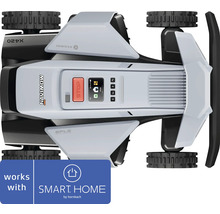Robotgräsklippare Segway Navimow uppifrån med display och stoppknapp, kompatibel med SMART HOME by hornbach.