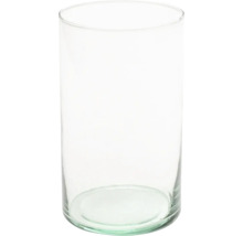 Cylindrisk glasvas av klart glas.