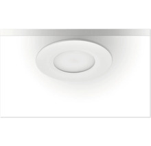 Rund vit infälld LED-spotlight för tak med platt design.