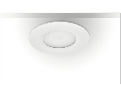 Rund vit infälld LED-spotlight för tak med platt design.