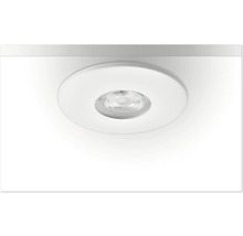 Rund LED-inbyggnadsspotlight i vitt med strukturerad lins.