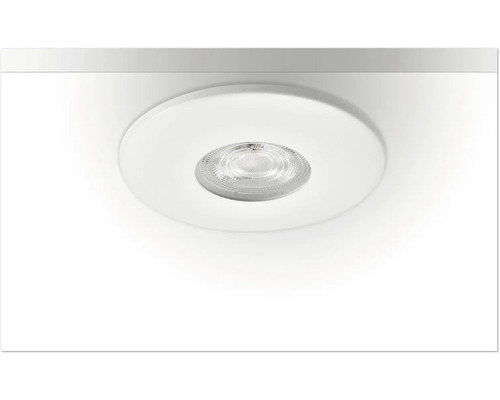 Rund LED-inbyggnadsspotlight i vitt med strukturerad lins.