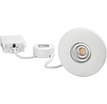 LED-downlight-set, rund, vit, inklusive transformator och kopplingsdosa.