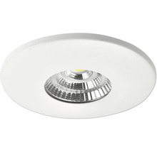 Rund LED-downlight med strukturerad metallreflektor.