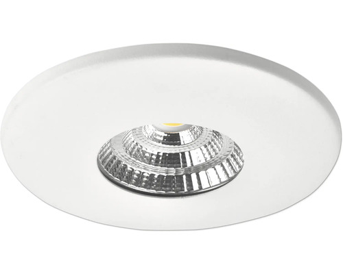 Rund LED-downlight med strukturerad metallreflektor.