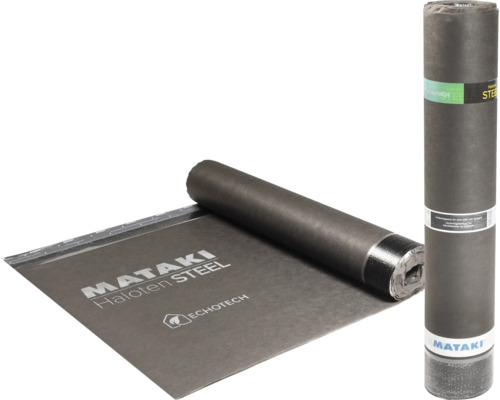 Underlagsduk Mataki Haloten Steel Echotech, en rulle stående och en rulle delvis utrullad.