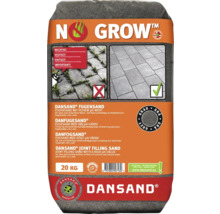 Dansand No Grow fogsand grå, 20 kilogram säck för fogbredd 1 till 5 millimeter. Dansand Logo.