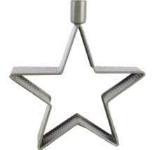Ljusstake stjärna av metall i mörkgrönt för antikljus.