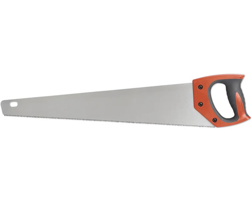 Fogsvans med sågblad av stål och ett ergonomiskt handtag av plast i orange och grått.