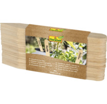 FloraSelf insticksetiketter av naturträ, 40 styck, 18 millimeter gånger 15 centimeter, för märkning av växter. FloraSelf Logo.