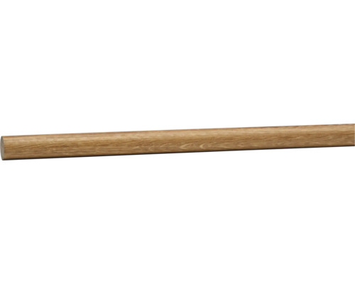 Rundstav i trä med naturlig ådring, slät yta.