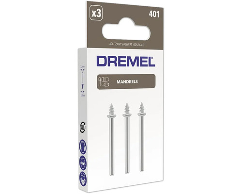 Dremel Logo, 3 spindlar modell 401 med 3,2 millimeters fäste.