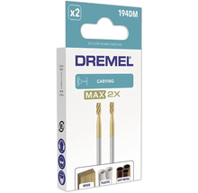 Dremel höghastighetsfräs 194DM Max, 2 styck, för trä, plast och mjuk metall, 3,2 millimeter fäste.