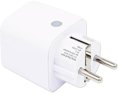 Smart wifi-kontakt Shelly Plug M Gen3 med strömbrytare.
