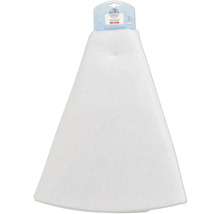 Vit julgransmatta, diameter 150 centimeter, mjukt material.