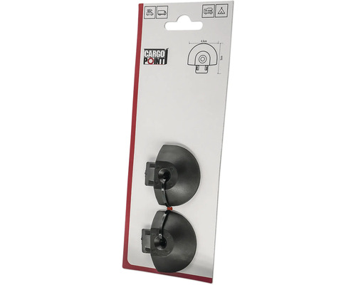 Cargo Point surrningsöglor för fordon och camping, 2 stycken, plast, 4,5 gånger 5 centimeter.