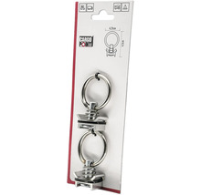 Cargo Point Logo, surrningsögla för flygskenor med ring, 2-pack, metall. Lämplig för bil, lastbil, husbil och tält.