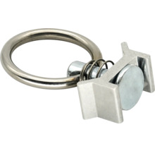 Single stud fitting med ring för lastsäkringsskena av metall för lastsäkring.