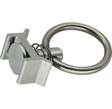 Enkelfitting med ring för surrningsskenor av metall