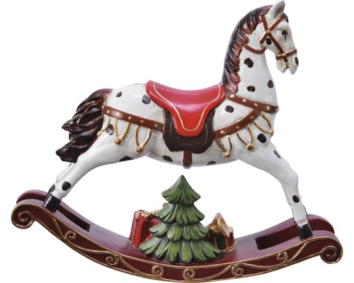 Dekorativ gungande häst med julgran och presenter för julsäsongen
