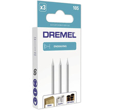 Dremel gravyrfräs 105 i 3-pack för trä, plast och mjuk metall med en diameter på 0,8 millimeter.