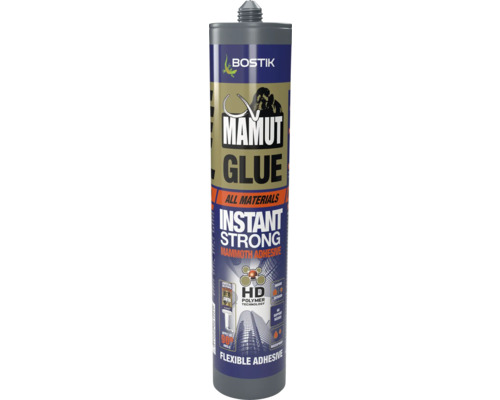 Bostik Mamut Glue High Tack monteringslim i patron, extremt starkt lim för alla material, inomhus och utomhus.