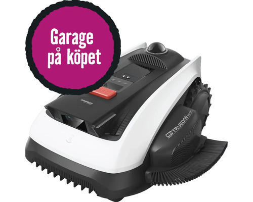 Robotgräsklippare med Truedge Trimmer och kamerasensor. Inklusive garage på köpet.