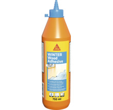 Sika Winter Wood Adhesive trälim i 750 milliliters flaska, frostbeständigt ner till minus 10 grader för inomhusbruk.