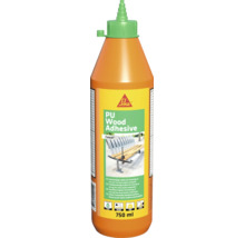 Sika PU trälim Cascol, orange flaska om 750 milliliter med grönt lock, vattentåligt klass D4, för inomhus och utomhus.