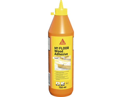 Trälim Sika M1 Floor Wood Adhesive Cascol för not och fjäder, 750 milliliter flaska för inomhusbruk, hållfasthetsklass D3.