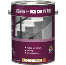 Hornbach cement- och golvfärg, 2,5 liter, reptålig, slitstark, luktsvag, för circa 25 kvadratmeter, brytbar färg, Hornbach Logo.