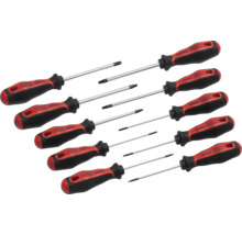 10-delars Pattfield Torx-skruvmejselsats med ergonomiska handtag.