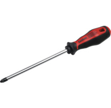 Pattfield stjärnskruvmejsel med ergonomiskt handtag och metallskaft.