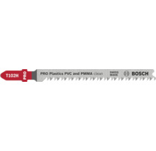 Bosch sticksågblad T102H PRO för plast PVC och PMMA, rent snitt, T-fäste