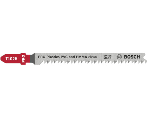 Bosch sticksågblad T102H PRO för plast PVC och PMMA, rent snitt, T-fäste
